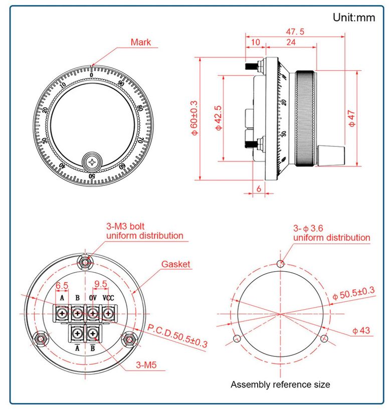 Handrad Encoder 60mm