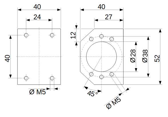 Spindelmutterblock SMB16 für 16mm Kugelumlaufspindeln